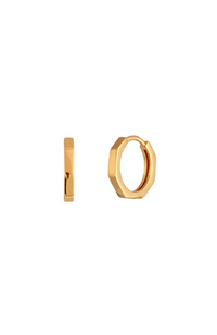 Hex Huggie Earrings - Gold