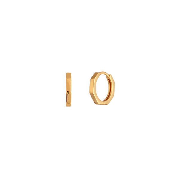 Hex Huggie Earrings - Gold