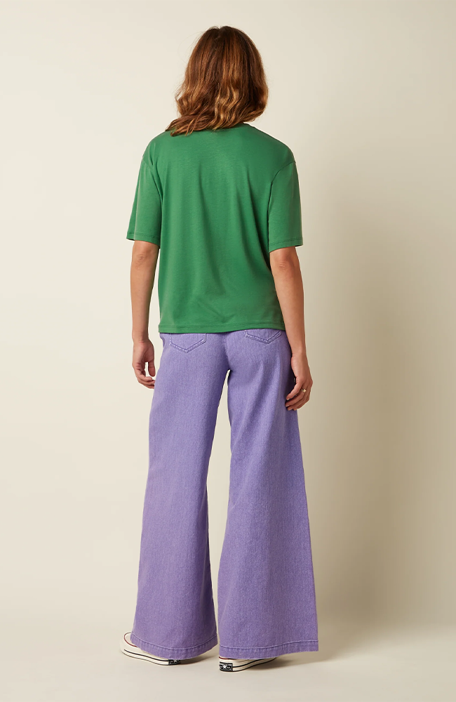 Boxy Top - Placement Print/Peapod Green