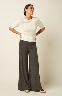 Border Palazzo Pants Piper - Black