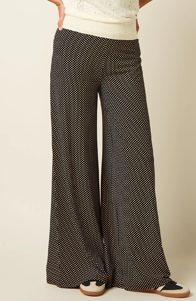 Border Palazzo Pants Piper - Black