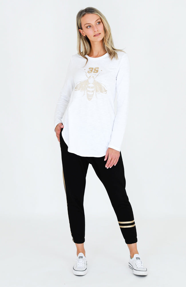Golden Bee Tee - White