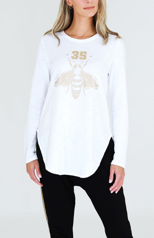 Golden Bee Tee - White