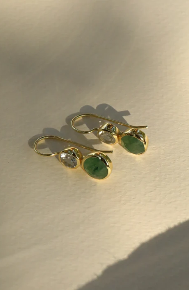 Posy Earrings - Green Aventurine