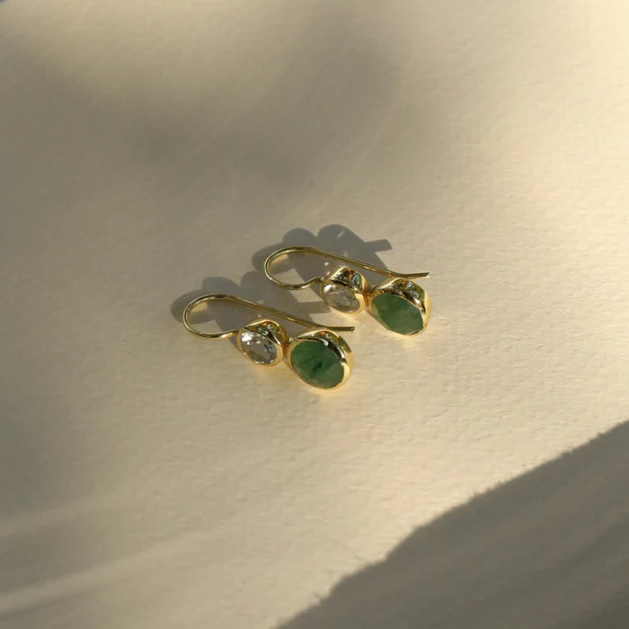 Posy Earrings - Green Aventurine