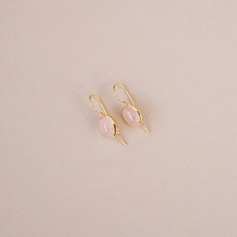 Glaze Earrings - Rose Quartz