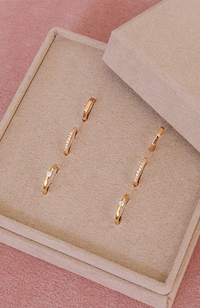 Hex Huggie Earrings - Gold