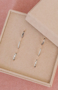 Hex Huggie Earrings - Silver