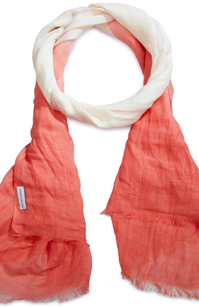 Linen Scarf - Jennifer/Coral