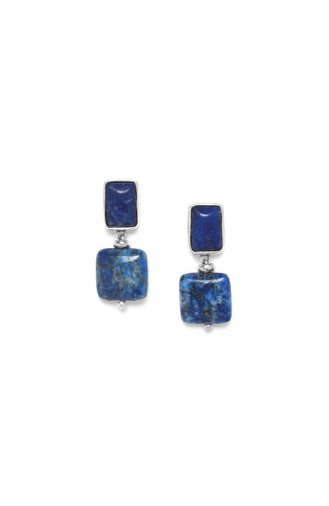 INDIGO Post with Square Earrings