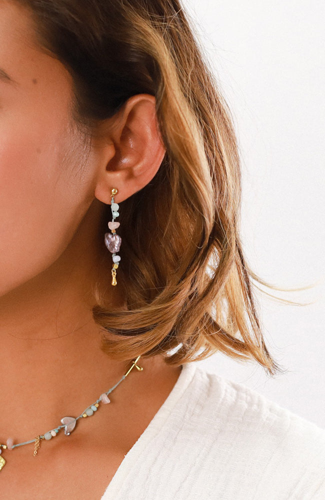 JOANNA  Long Earring Post with FWP