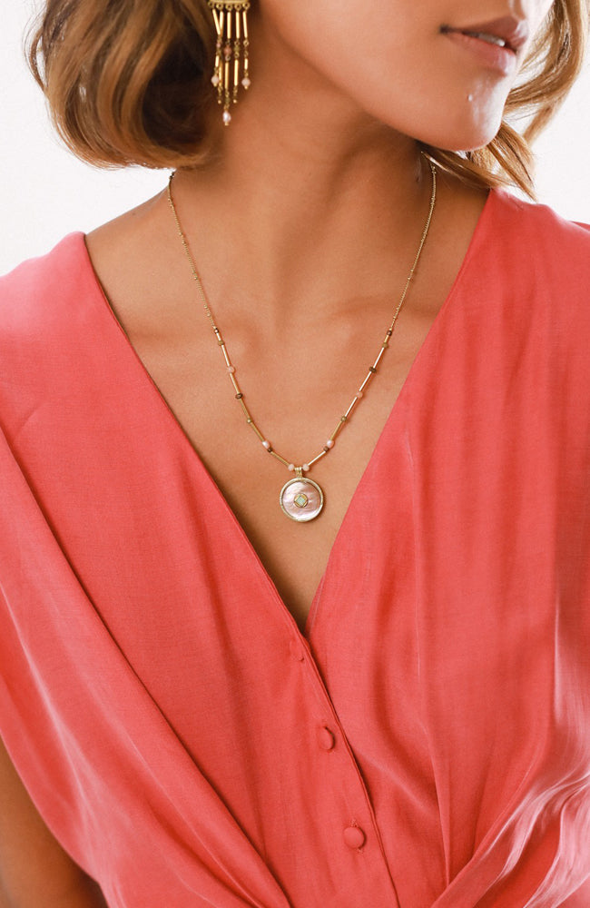 THEA Round Pendant Necklace