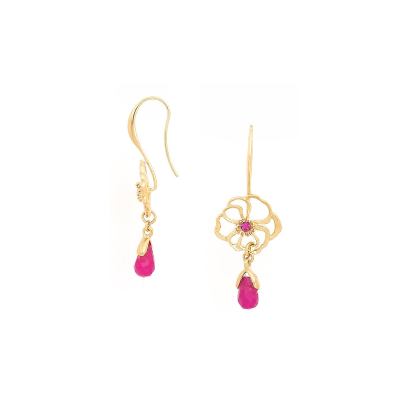 POPPY Small Flower On Hook Earrings