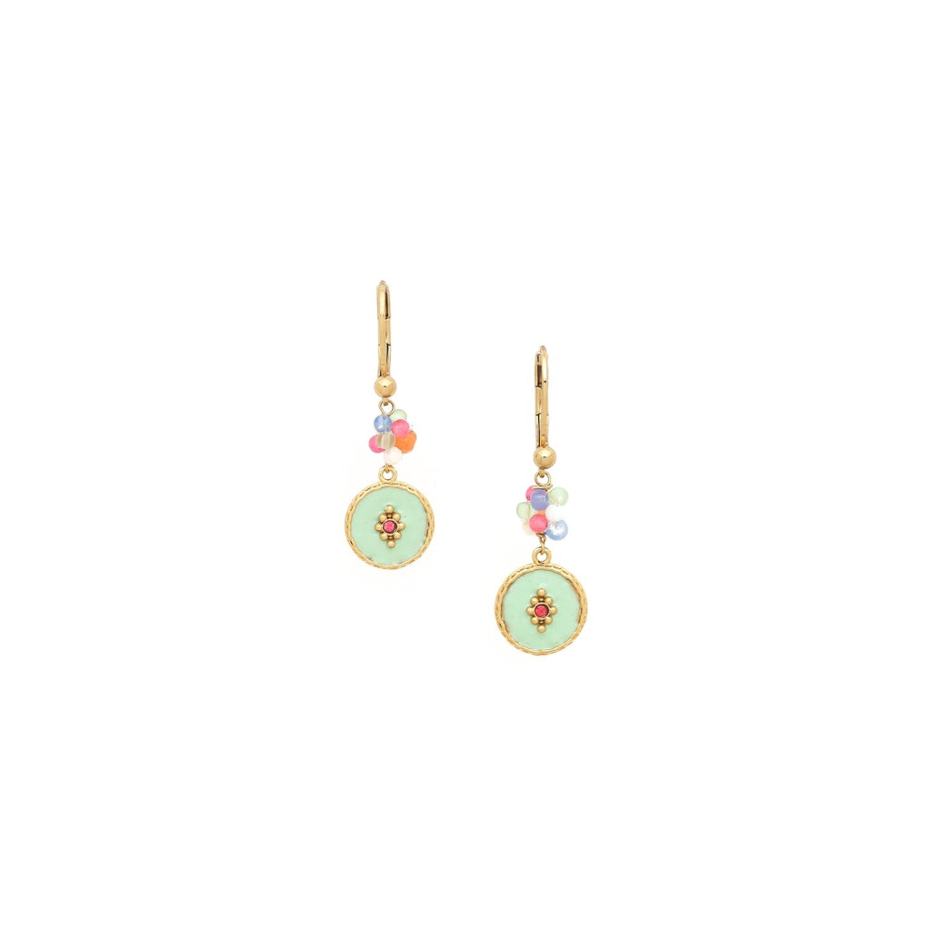 SUZANE Small Disc on Hook Earrings