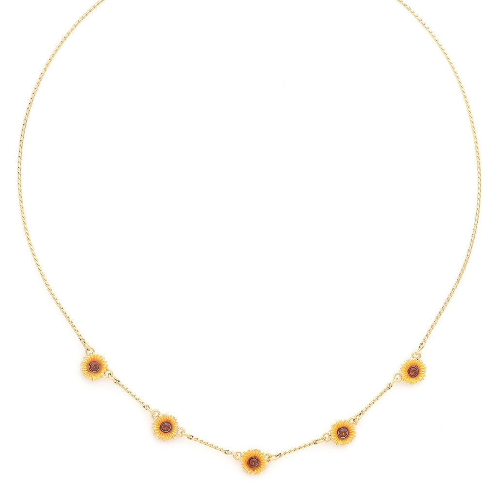 SUNNY Five Flowers Short Necklace