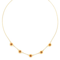 SUNNY Five Flowers Short Necklace