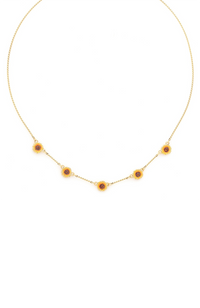 SUNNY Five Flowers Short Necklace
