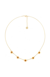 SUNNY Five Flowers Short Necklace