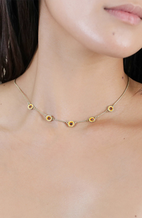 SUNNY Five Flowers Short Necklace