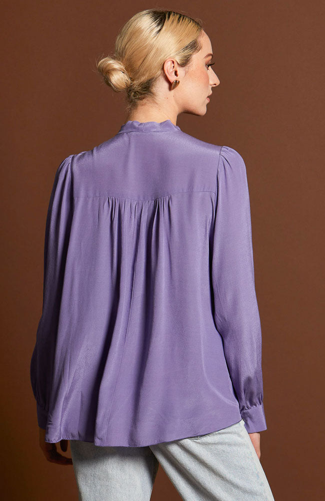 Everywhere Neck Tie Blouse - Cornflower