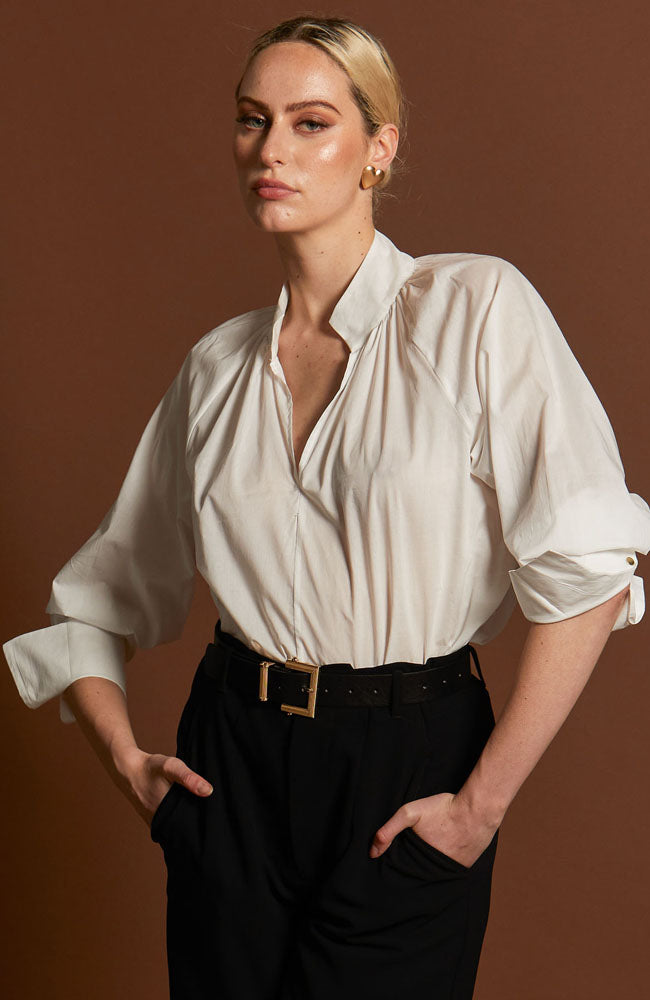 Adore You Oversized Cuff Shirt - White