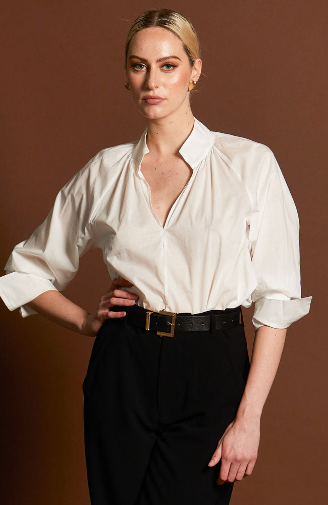 Adore You Oversized Cuff Shirt - White
