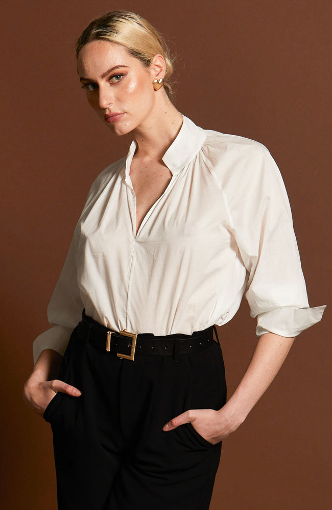 Adore You Oversized Cuff Shirt - White