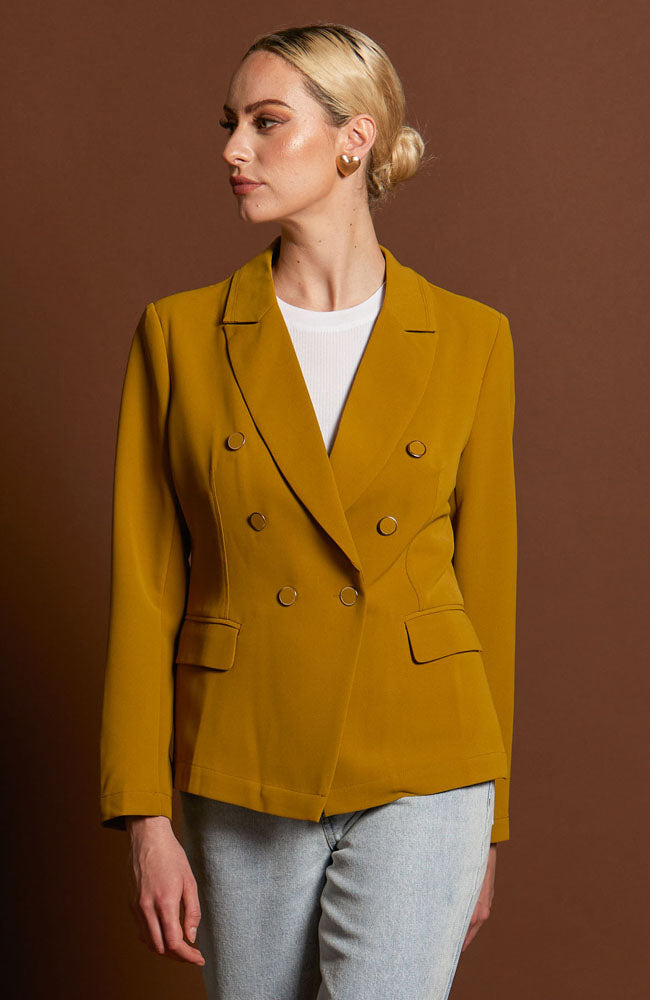 Brightside Structured Blazer - Chartreuse