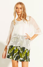 Summer Fever Silk Top - White