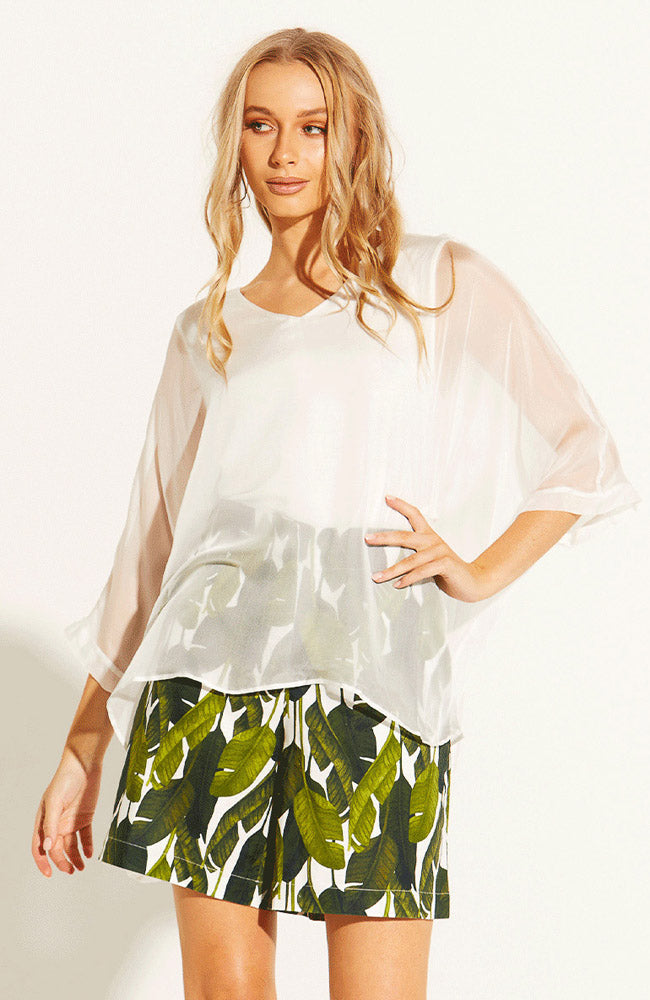 Summer Fever Silk Top - White