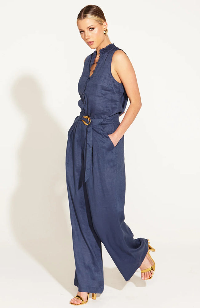 A Walk in the Park Belted Pant - Navy