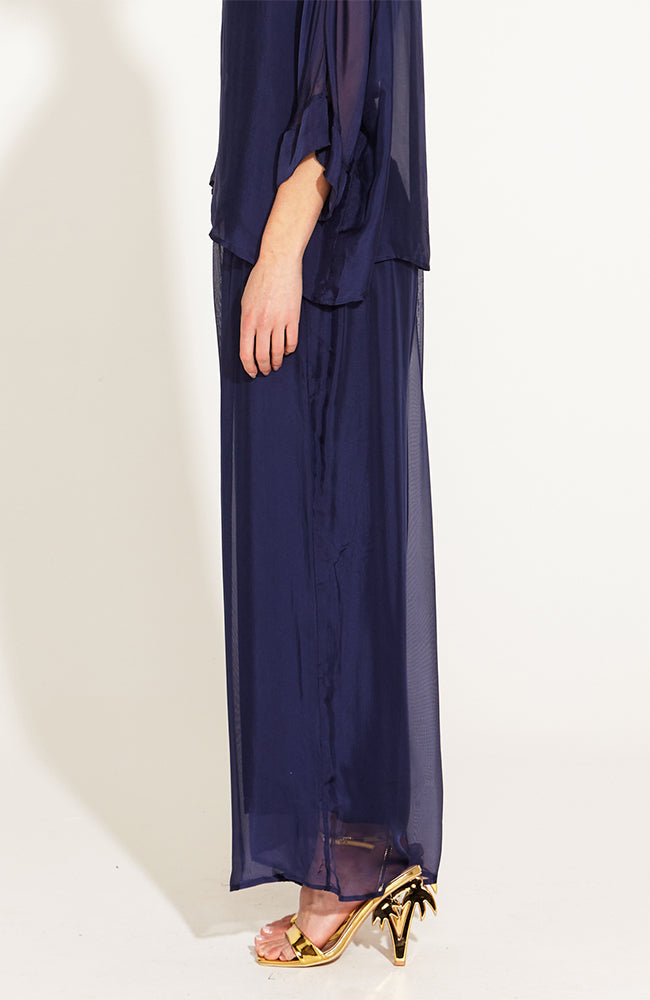 Sunlight and Shadow Silk Pant - Navy