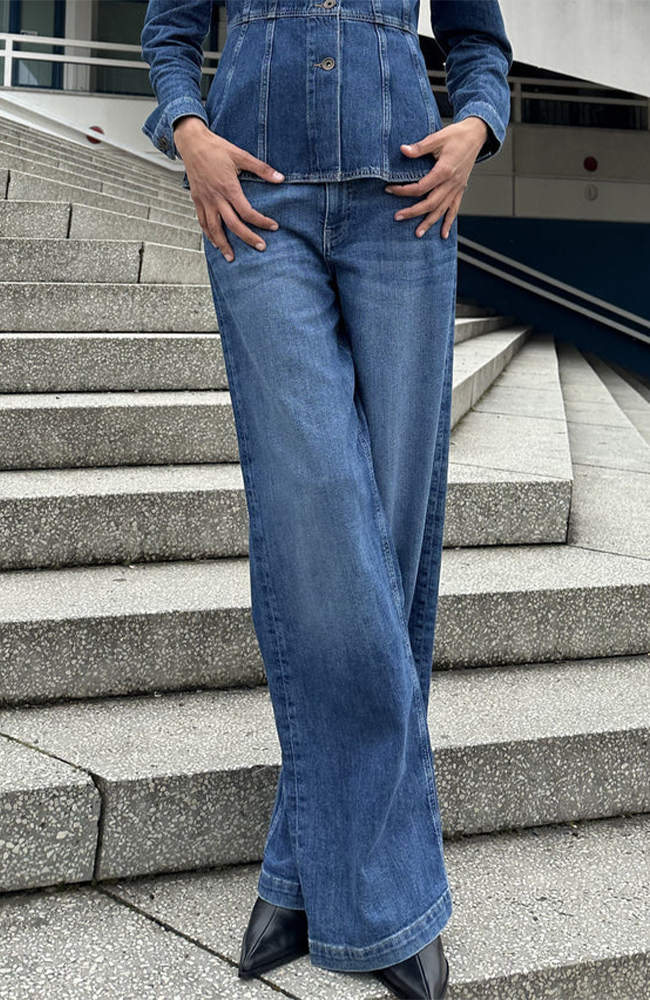 Dara Deco Jeans - Mid Blue