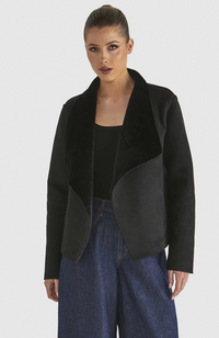 Behold Reversible Fur Jacket - Black