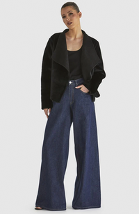 Behold Reversible Fur Jacket - Black