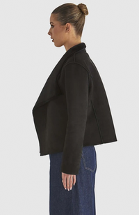 Behold Reversible Fur Jacket - Black