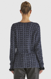 Beverley Knit Cardi - Navy Boucle