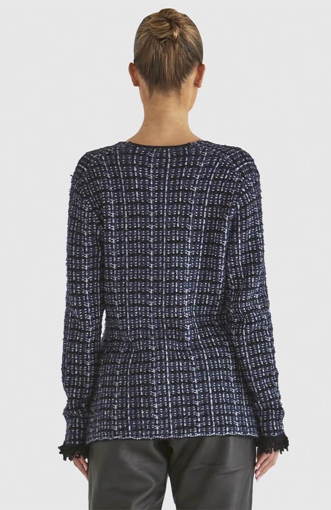 Beverley Knit Cardi - Navy Boucle