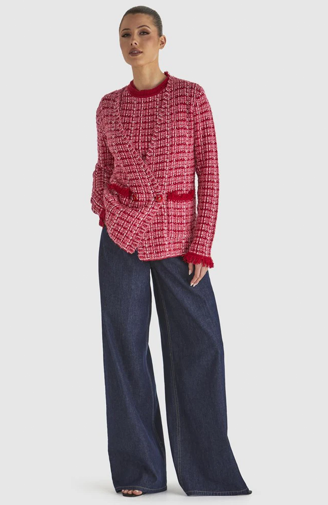 Beverley Knit Cardi - Pink Boucle