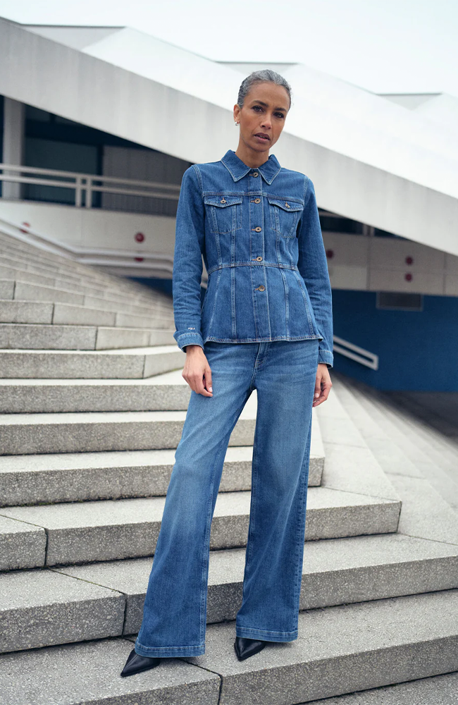 Dara Deco Jeans - Mid Blue