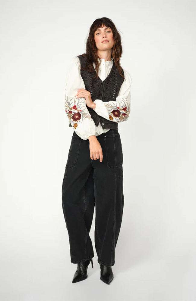 Rosy Galleon Jeans - Dark Grey Melange