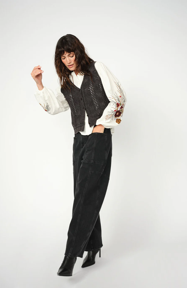 Rosy Galleon Jeans - Dark Grey Melange