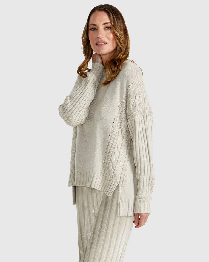 Catalina Knit - Oyster/Cream