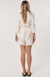 Ines Sequin Linen Blazer – Ecru