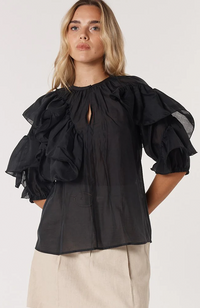 Celeste Ruffled Blouse – Black