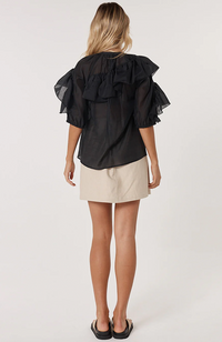 Celeste Ruffled Blouse – Black