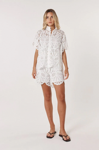 Elara Broderie Blouse – Ivory