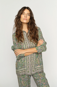 Kana Flowish Orchid Shirt - Turf Green
