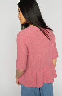 Thora O-Neck Frill Knit - Dusty Rose