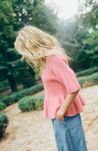 Thora O-Neck Frill Knit - Dusty Rose